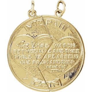 14K Yellow Miz Pah Coin Left Pendant