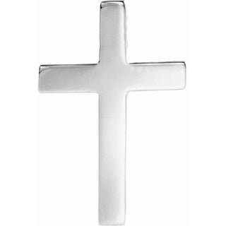 14K White Cross Lapel Pin