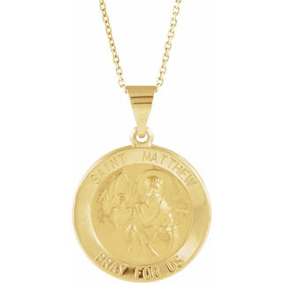 14K Yellow Hollow St. Matthew Medal