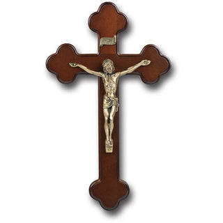 10" Dark Cherry Cross with Museum Gold Corpus