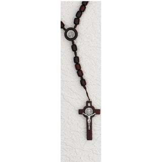 Brown Large St Benedict Premium Cord Rosary