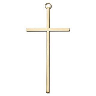 6 inch Plain Polished Brass Cross