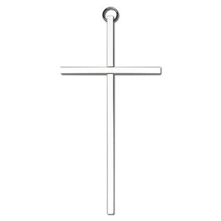 6 inch Plain Polished Silver Finish Cross