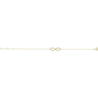14K Yellow 1/6 CTW Natural Diamond Infinity-Inspired 7-8" Bracelet