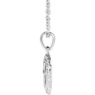 Platinum Youth Heart with Cross 16-18" Necklace