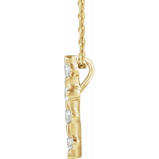 14K Yellow 1/5 CTW Natural Diamond Cross 16-18" Necklace