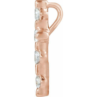 14K Rose 1/5 CTW Natural Diamond Cross Pendant