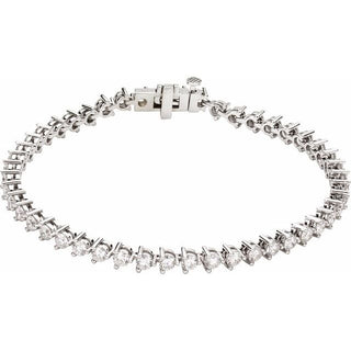 14K White 4 3/4 CTW Natural Diamond Line 7 1/4" Bracelet