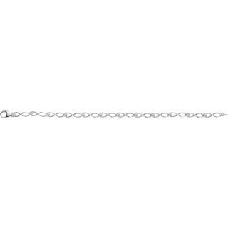 14K White 1/8 CTW Natural Diamond Link 7" Bracelet 
