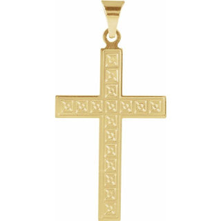 14K White 39x25 mm Geometric Cross Pendant