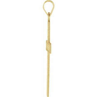 14K White 39x25 mm Geometric Cross Pendant