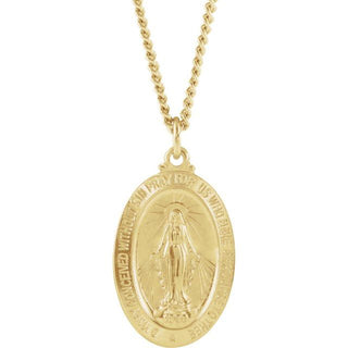 24K Yellow Gold-Plated 29x18 mm Miraculous 24" Necklace