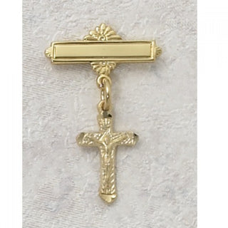 Gold Over Silver Crucifix Gold-plated Baby Pin