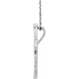14K White .08 CTW Natural Diamond Cross 16-18" Necklace