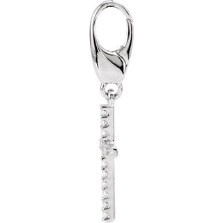 14K White .08 CTW Natural Diamond Cross Charm/Pendant