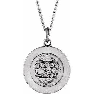 Sterling Silver 15 mm Baptism Medal 18" Necklace  