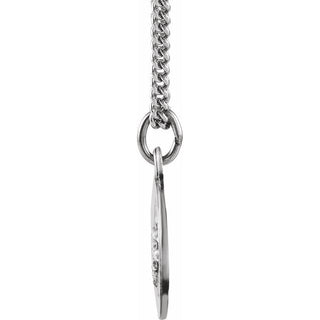 Sterling Silver 12 mm Baptism Medal 18" Necklace  
