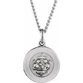 Sterling Silver 12 mm Baptism Medal 18" Necklace  