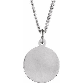 Sterling Silver 18 mm Baptism Medal 18" Necklace  