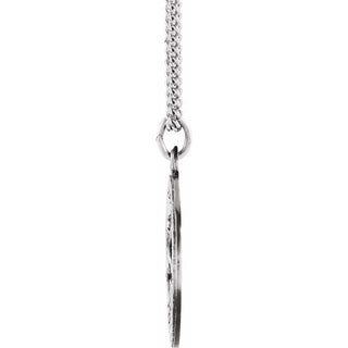 Sterling Silver 18 mm Round St. Peter 18" Necklace