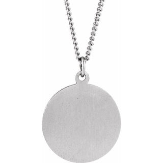 Sterling Silver 18 mm Round St. Peter 18" Necklace