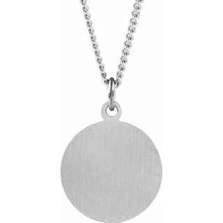 Sterling Silver 22 mm Round St. Peter 24" Necklace