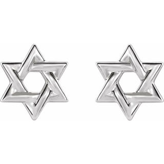 Platinum Star of David Earrings      