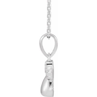 14K White .03 CT Natural Diamond Youth Angel 15" Necklace  