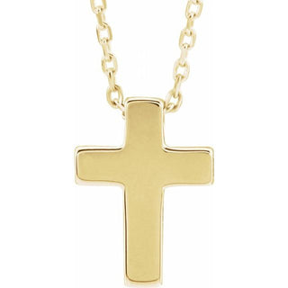 14K Yellow Petite Cross 16-18" Necklace  
