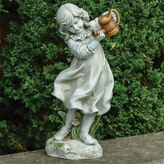 22-Inch Girl With Watering Can Garden Statue