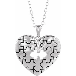 Sterling Silver A Piece of My Heart 18" Necklace  