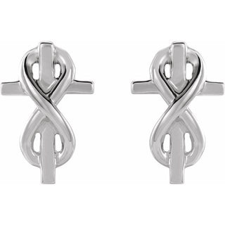 Platinum Infinity-Inspired Cross Earrings  