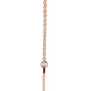 14K Rose .02 CTW Natural Diamond Heart & Cross 16-18" Necklace 