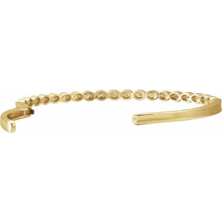 14K Yellow 1/6 CTW Natural Diamond Stackable Bangle 7" Bracelet   