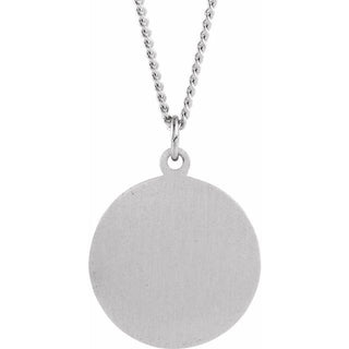 Sterling Silver 18 mm Round St. George Medal 18" Necklace