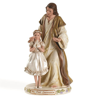 9.5-Inch Jesus With Praying Girl Figure - Communion