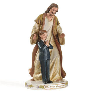 9.5-Inch Jesus With Praying Boy Figure - Communion