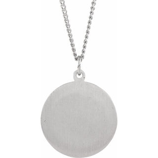 Sterling Silver 18 mm Round St. Mark 18" Necklace