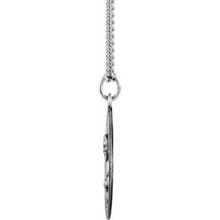 Sterling Silver 18 mm Round St. Mark 18" Necklace
