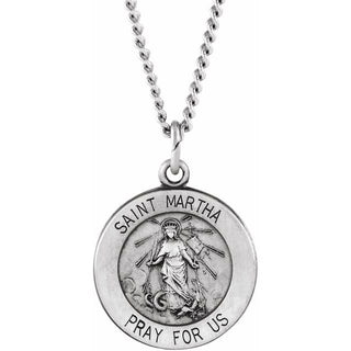 Sterling Silver 18 mm Saint Martha 18" Necklace  