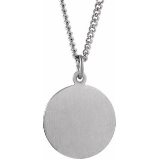 Sterling Silver 15 mm Round St. Lucy Medal 18" Necklace   