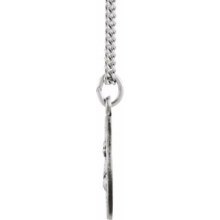 Sterling Silver 15 mm Round St. Lucy Medal 18" Necklace   