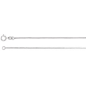 24-inch Box Chain with Spring Ring - 14K White Gold