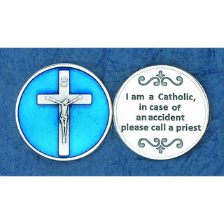 Bulk Blue Enameled I Am a Catholic Token