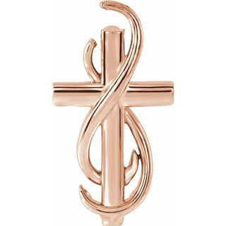 14K Rose Cross Pendant