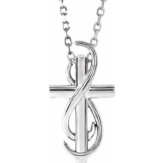 14K White Cross 16-18" Necklace  