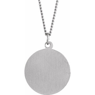 Sterling Silver 18 mm Round St. Peregrine 18" Necklace