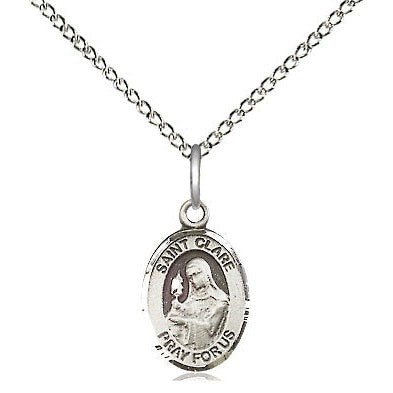 Sterling Silver St. Clare of Assisi Pendant
