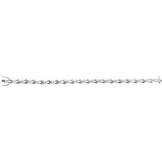 Sterling Silver  Imitation White Cubic Zirconia Line 7 1/2" Bracelet