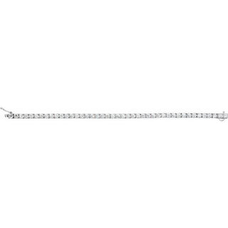 Sterling Silver  Imitation White Cubic Zirconia Line 7"  Bracelet